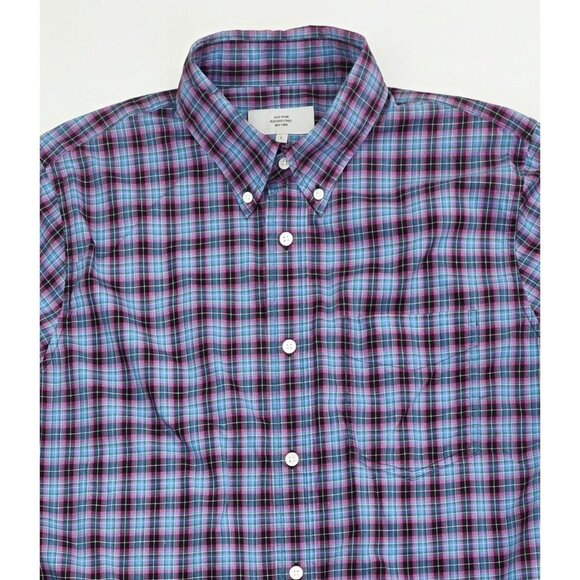 Jack Spade Large Mens Blue Red Black Check Button Down Long Sleeve Cotton Shirt - Picture 8 of 8